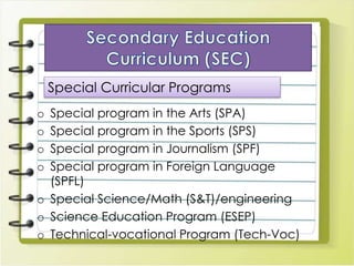 Secondary education curriculum | PPTX