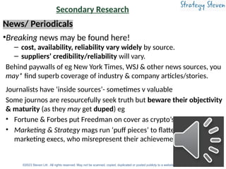 Secondary Research- sources (audio-enabled deck) | PPTX