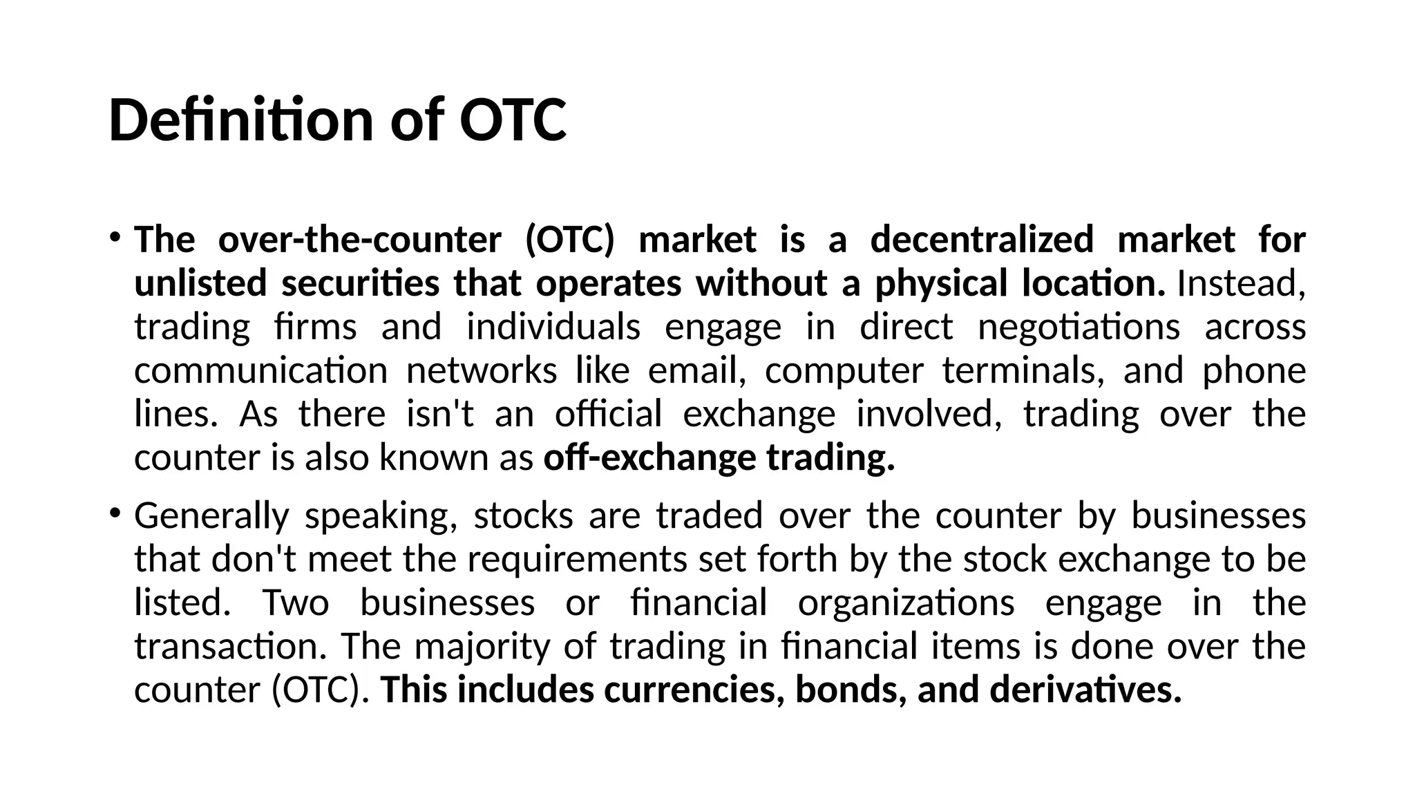Secondary Market and Diff. betn OTC & Exchange .pptx