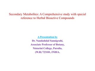 Secondary metabolite ,Plants and Health Care | PDF