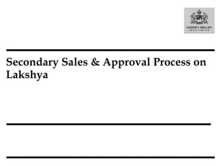 Secondary Sales & Approval Process on
Lakshya
 