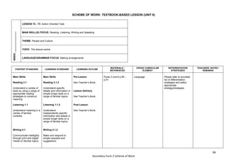 scheme of work English form 2