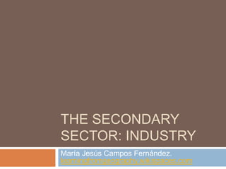 THE SECONDARY
SECTOR: INDUSTRY
María Jesús Campos Fernández.
learningfromgeography.wikispaces.com
 