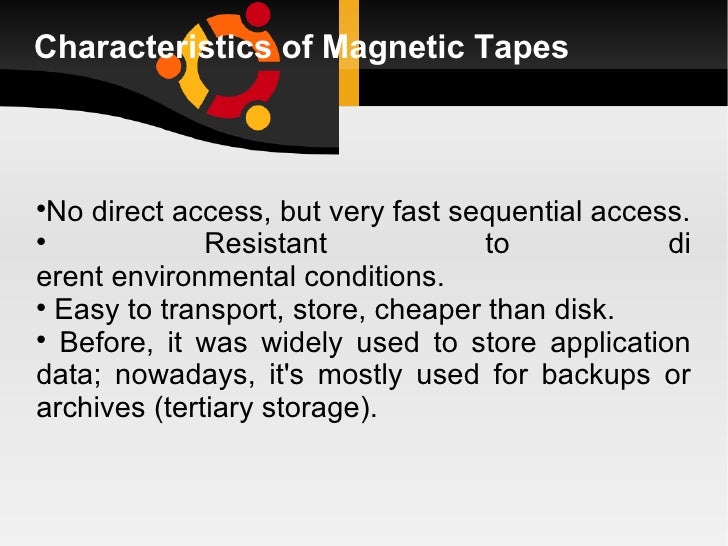 Secondary Storage Device Tapes
