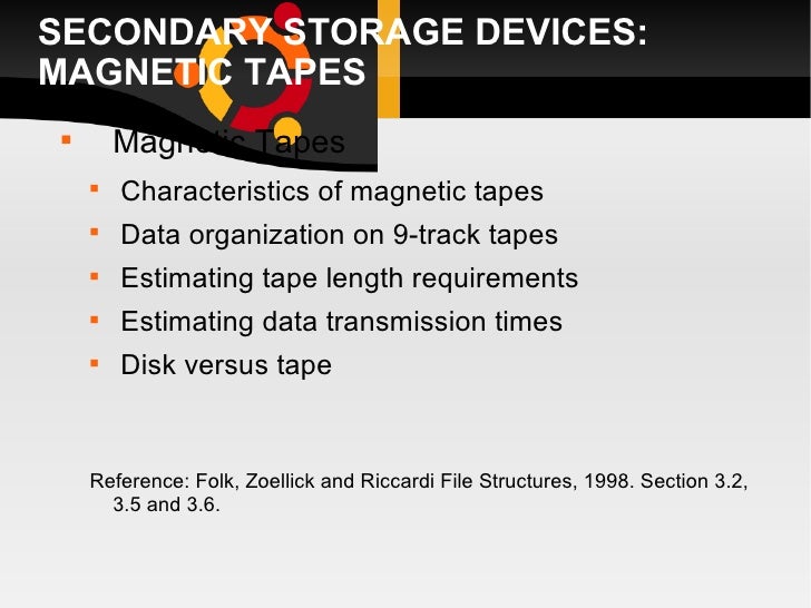 Secondary Storage Device Tapes