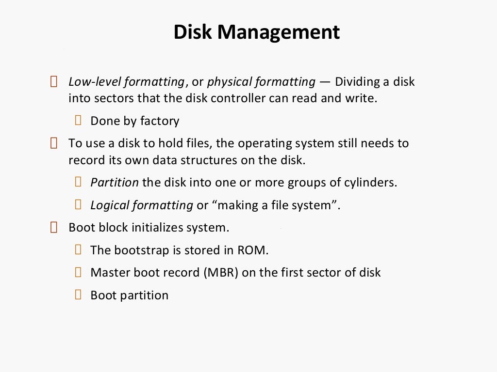 Secondary storage structureOperating System Concepts