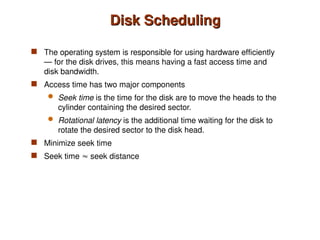 Secondary storage structures and Disk Scheduling | PPT