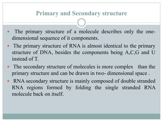 Secondary structure of rna and its predicting elements | PPTX