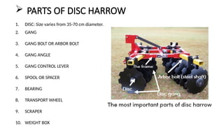 SECONDARY TILLAGE IMPLEMENTS AND MECHANICS OF TILLAGE AND TRACTION | PPTX