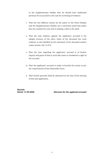 Criminal Bail Application Analysis: Adam Khan Case in Karachi West | DOC