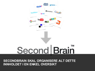SECONDBRAIN SKAL ORGANISERE ALT DETTE INNHOLDET I EN ENKEL OVERSIKT 
