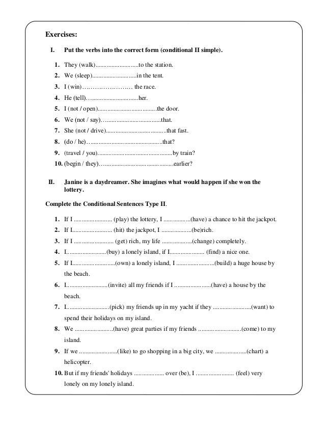 Second conditional sentences