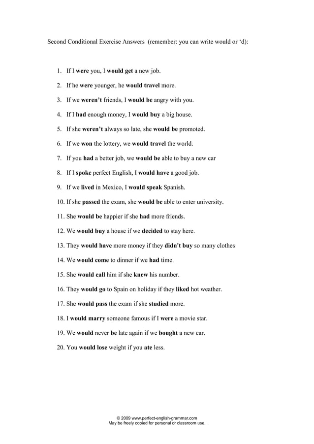 Second conditional form | PDF