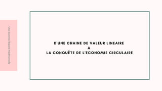 U
n
e
é
c
o
n
m
i
e
l
i
b
e
a
i
r
e
t
r
a
d
i
t
i
o
n
n
e
l
l
e
D'UNE CHAINE DE VALEUR LINEAIRE
A
LA CONQUÊTE DE L'ECONOMIE CIRCULAIRE
 