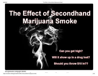 6/9/2020 The Effect of Secondhand Marijuana Smoke
https://cannabis.net/blog/smoke/the-effect-of-secondhand-marijuana-smoke 2/16
SECONDHAND CANNABIS SMOKE
h ff f dh d ij
 