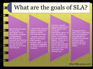Sla Comprehension Second language acquisition | PPTX