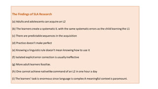 Second Language Acquisition.pdf SLA research and linguistics | PDF