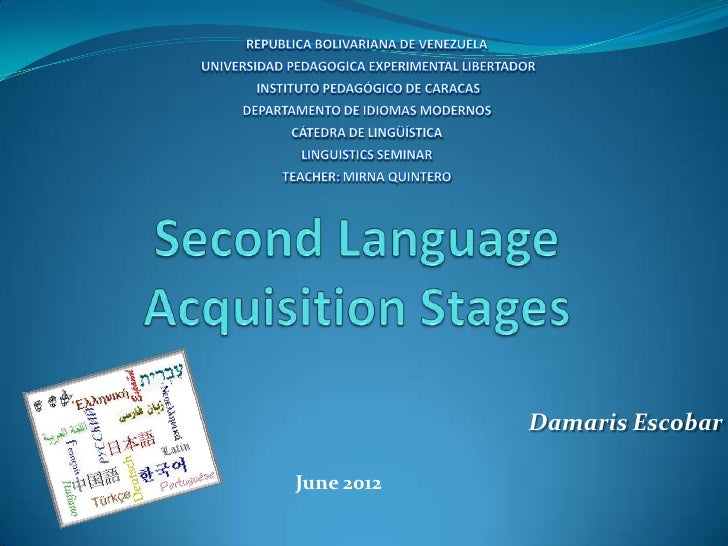 Stages Of Language Acquisition Chart