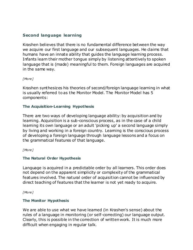 Second Language Learning