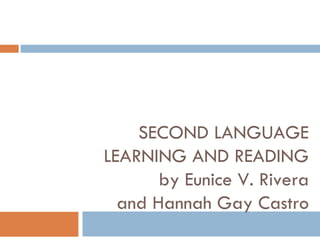 Second language learning and reading