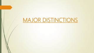 MAJOR DISTINCTIONS
 