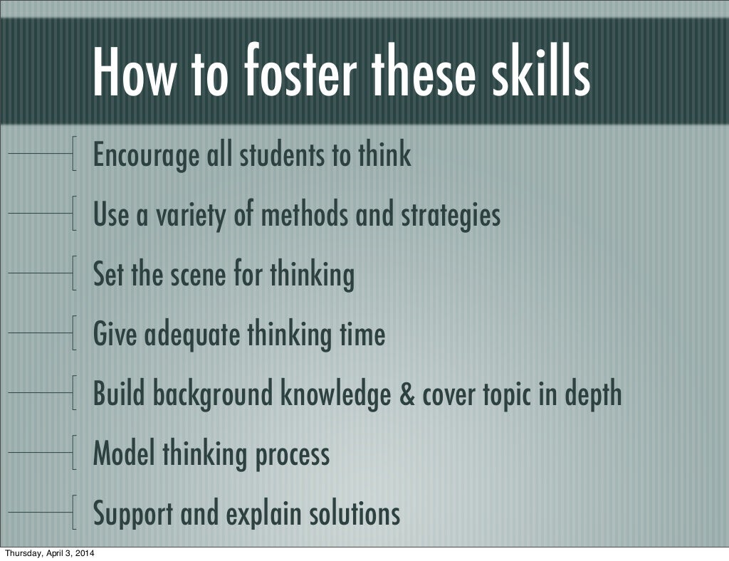 Developing critical thinking skills slideshare image