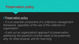 PRESERVATION PLANNING AND MANAGEMENT | PPTX