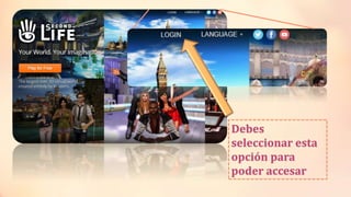 Debes 
seleccionar esta 
opción para 
poder accesar 
 