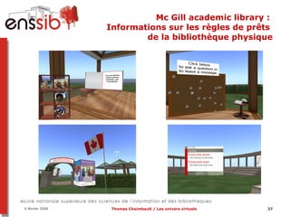Mc Gill academic library :  Informations sur les règles de prêts  de la bibliothèque physique 