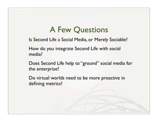 Second Life And Social Media