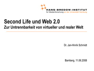 Second Life und Web 2.0 Zur Untrennbarkeit von virtueller und realer Welt ,[object Object],[object Object]