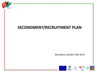 SECONDMENT/RECRUITMENT PLAN

Barcelona, October 25th 2013

 
