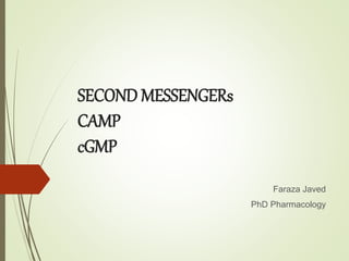 SECOND MESSENGERs
CAMP
cGMP
Faraza Javed
PhD Pharmacology
 