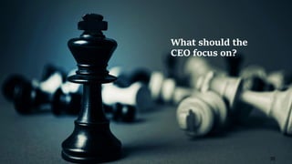 36
What should the
CEO focus on?
 