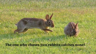 The one who chases two rabbits catches none!
52
 