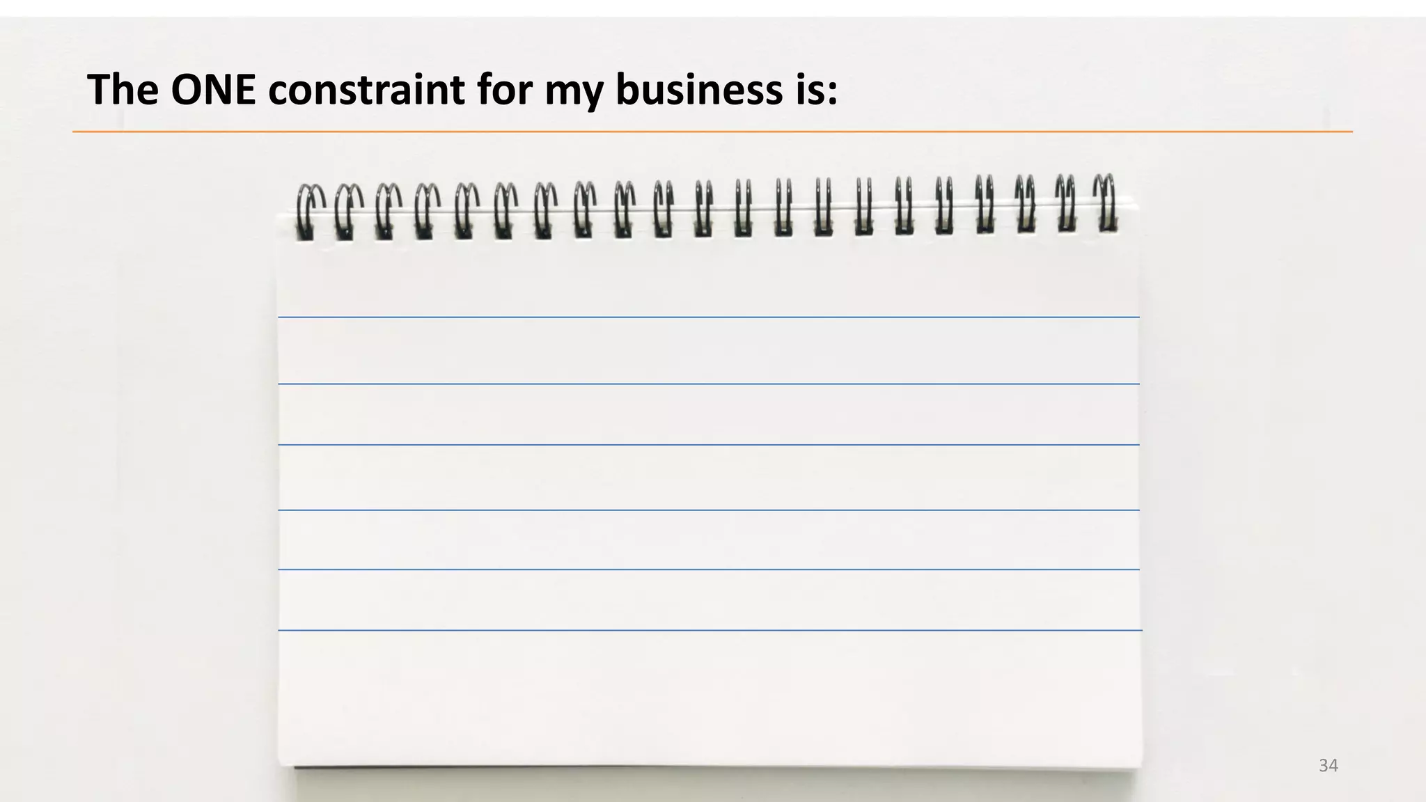 The ONE constraint for my business is:
34
 