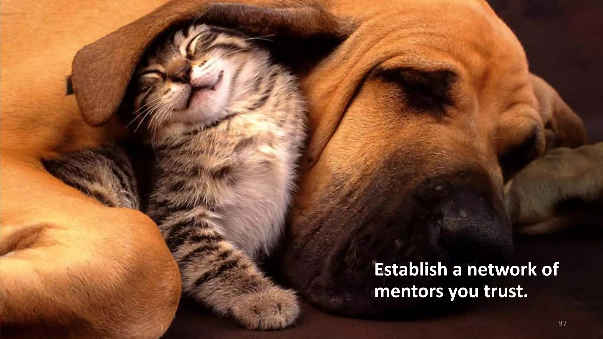 Establish a network of
mentors you trust.
97
 