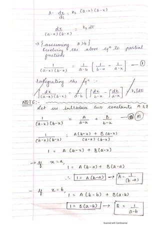 Second Order Example Second order reaction | PDF