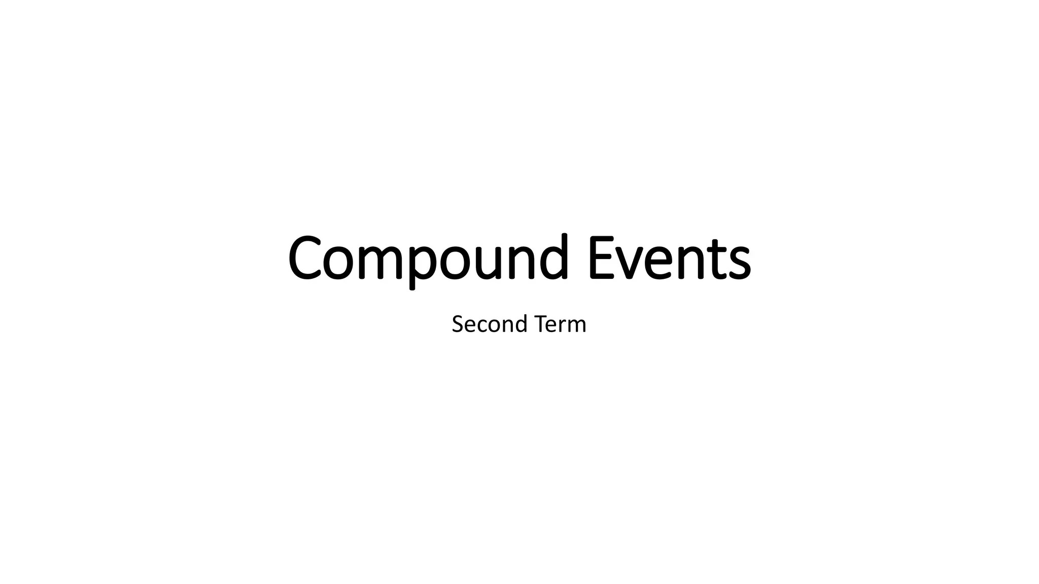 Compound Events
Second Term
 