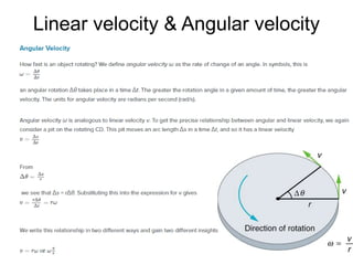 Linear velocity & Angular velocity
 