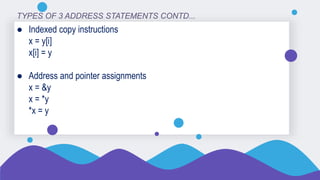 Three address code generation | PPTX