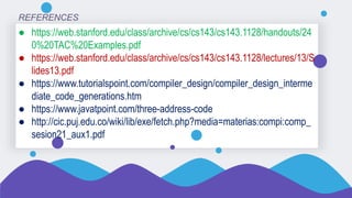 Three address code generation | PPTX