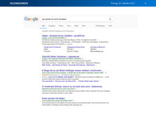 Freitag, 20. Oktober 2017SECONDSCREEN 8
 