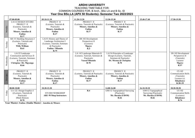 Second Semester Timetable Pdf Arts And Crafts Hobbies Interests