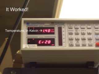 It Worked!
Temperature, in Kelvin 
 