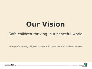cfchildren.org
Safe children thriving in a peaceful world
Non-profit serving: 25,000 schools - 70 countries - 10 million children
Our Vision
 