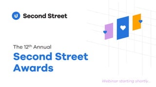 Second Street
Awards
The 12th Annual
Webinar starting shortly…
 