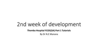 2nd week of development
Themba Hospital FCOG(SA) Part 1 Tutorials
By Dr N.E Manana
 