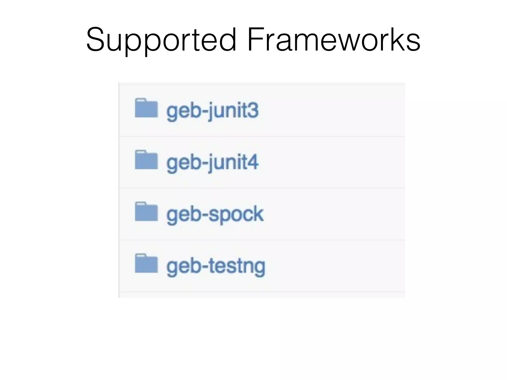 Supported Frameworks 
 