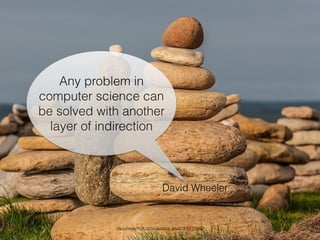 Any problem in 
computer science can 
be solved with another 
layer of indirection 
David Wheeler 
https://www.flickr.com/...